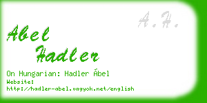 abel hadler business card