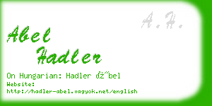 abel hadler business card